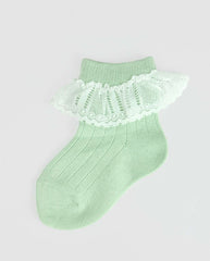 Medias Detalle Encaje Verde