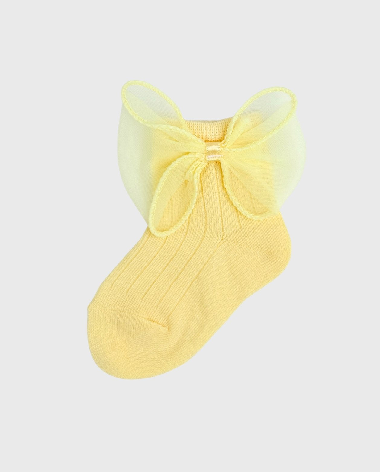 Medias Detalle Moño Tul Amarillas