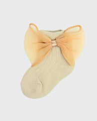 Medias Detalle Moño Tul Café