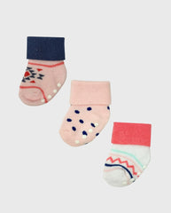 Set 3 Medias Doblez Estampado Surtido 0-6M Colores