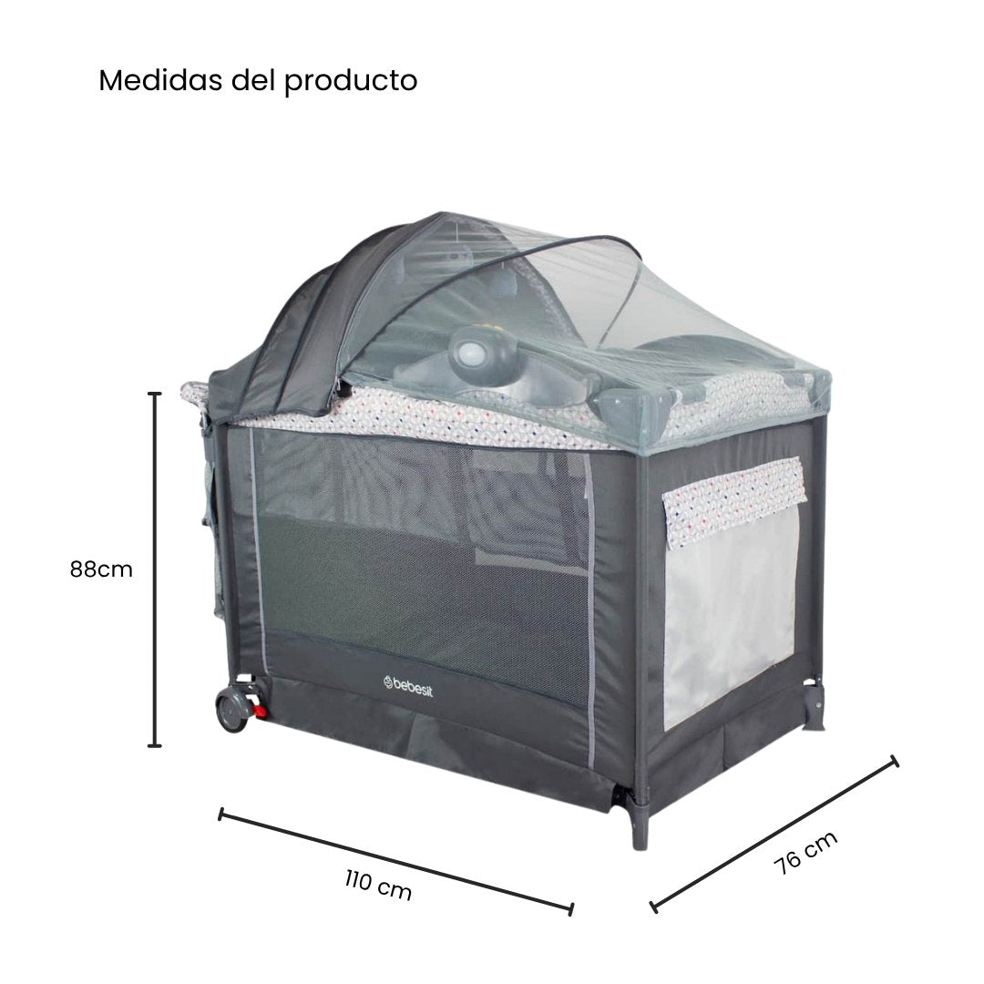 Cuna Corral Verona Gris Bebesit