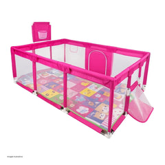 Corral de Juegos Con Tapete Fucsia
