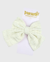 Moño Coquette Galleta Blanco