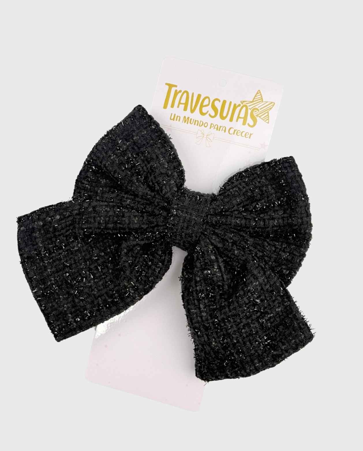 Moño Coquette Galleta Negro