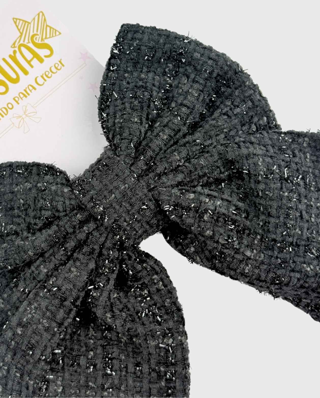 Moño Coquette Galleta Negro