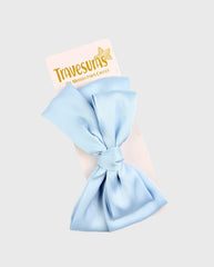 Moño Coquette Doble Seda Azul