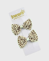 Set 2 Pinzas Moño Coquette Animal Print Fashion