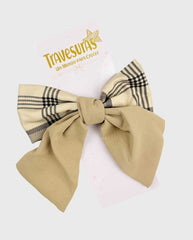 Moño Coquette Cuadros Beige