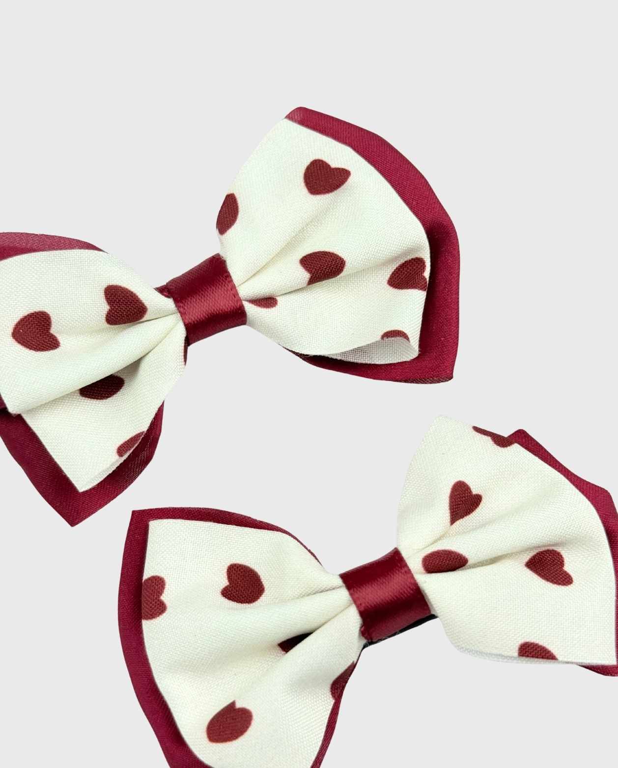 Set 2 Pinzas Moño Coquette Rojo Niñas