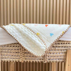 Muselina Doble Faz Estampada Para Bebe corazones