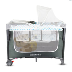 Cuna Corral Colecho Nest Gray Bebesit cremallera