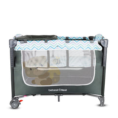 Cuna Corral Colecho Nest Gray Bebesit perfil