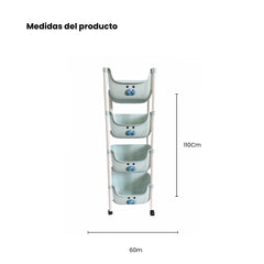 Organizador 4 Puestos Dog Azul Medidas