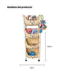 Organizador 4 Puestos Oso Beige Medidas