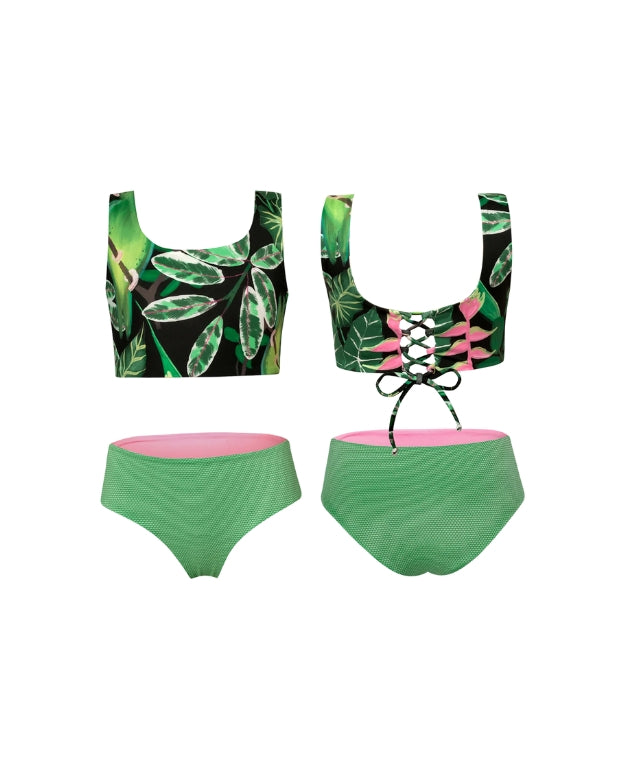 Vestido de Baño Doble Faz Loro Plantas Pepita & Me