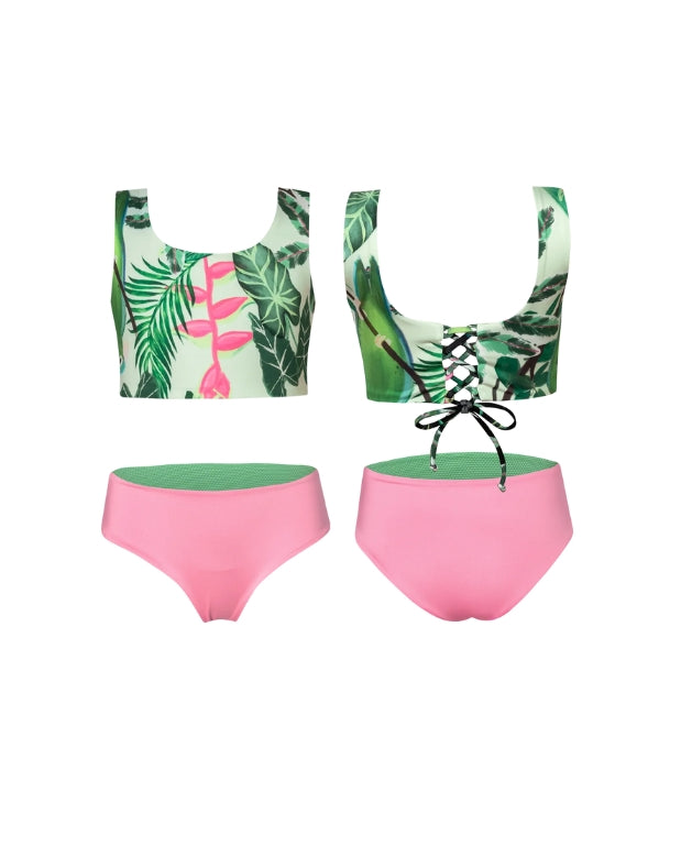 Vestido de Baño Doble Faz Loro Plantas Pepita & Me Estilo