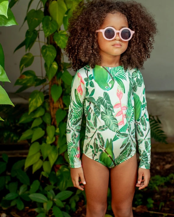 Vestido de Baño Manga Larga Loro Plantas Pepita & Me Estilo