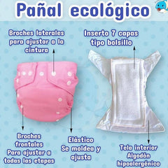Pañal Ecológico Estampado Surtido Niña Tela