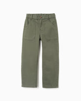 Pantalón Cintura Resorte Dril Verde Oscuro Zippy