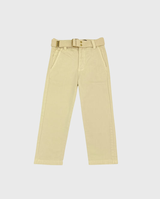 Pantalón Drill Con Cinturón Color Surtido beige