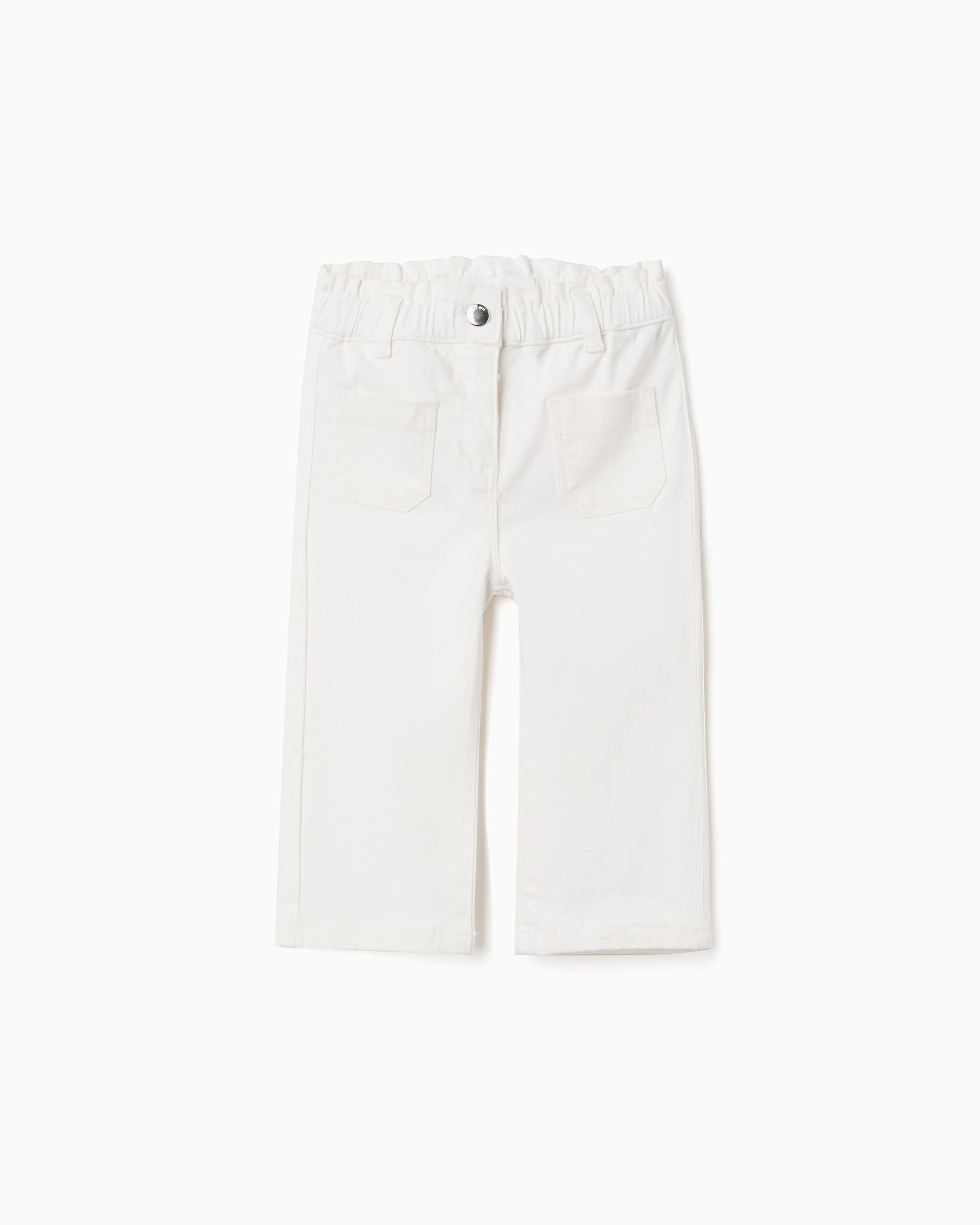 Pantalón Resorte Bolsillos Blanco Zippy