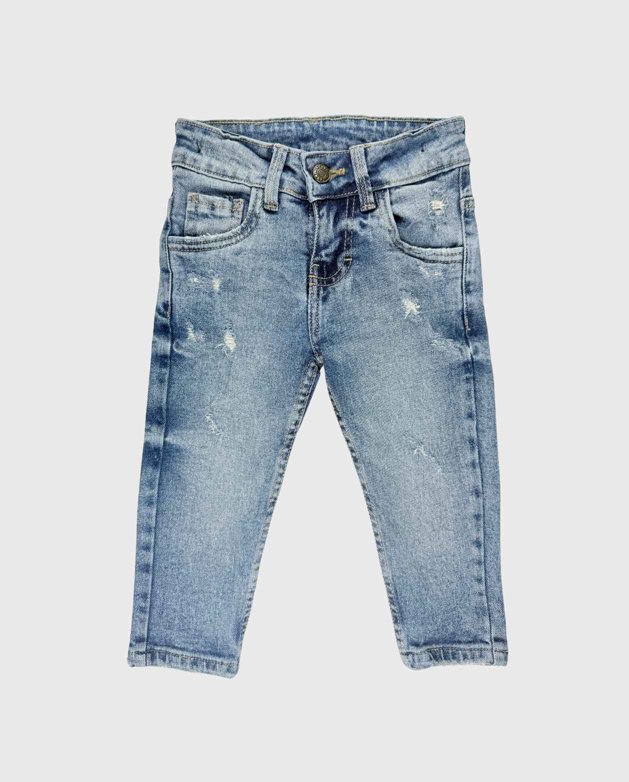 Pantalón Desgaste Denim Claro