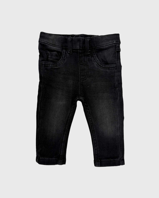 Pantalón Over Denim Negro Medio