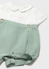 Pelele Ceremonia Combinado Verde Mayoral detalle