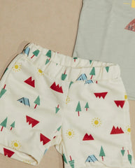 Conjunto Bermuda Figuras Sol Detalle