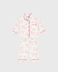 Pijamas Manga Larga Osos Rosa