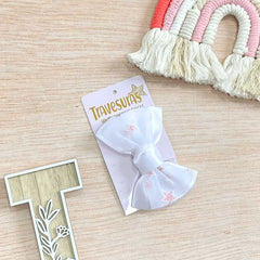 Pinza Moño Estrellas blanco