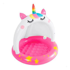 Piscina Inflable Con Techo Unicornio
