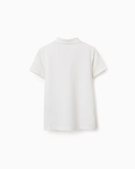 Polo Clásico Para Niño Blanco Zippy diseño