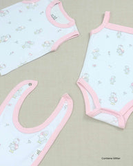 Set Primer Día Pato Rosa Glitter