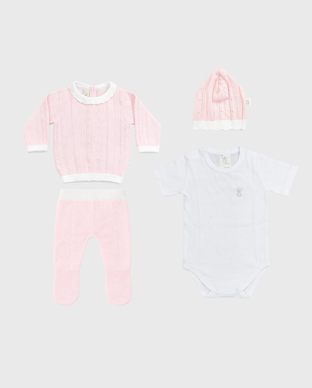 Primer Dia Tejido Trenzado Calado Rosa