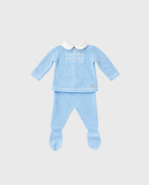 Primer Dia Tricot Cuello Botones Azul Martin Aranda