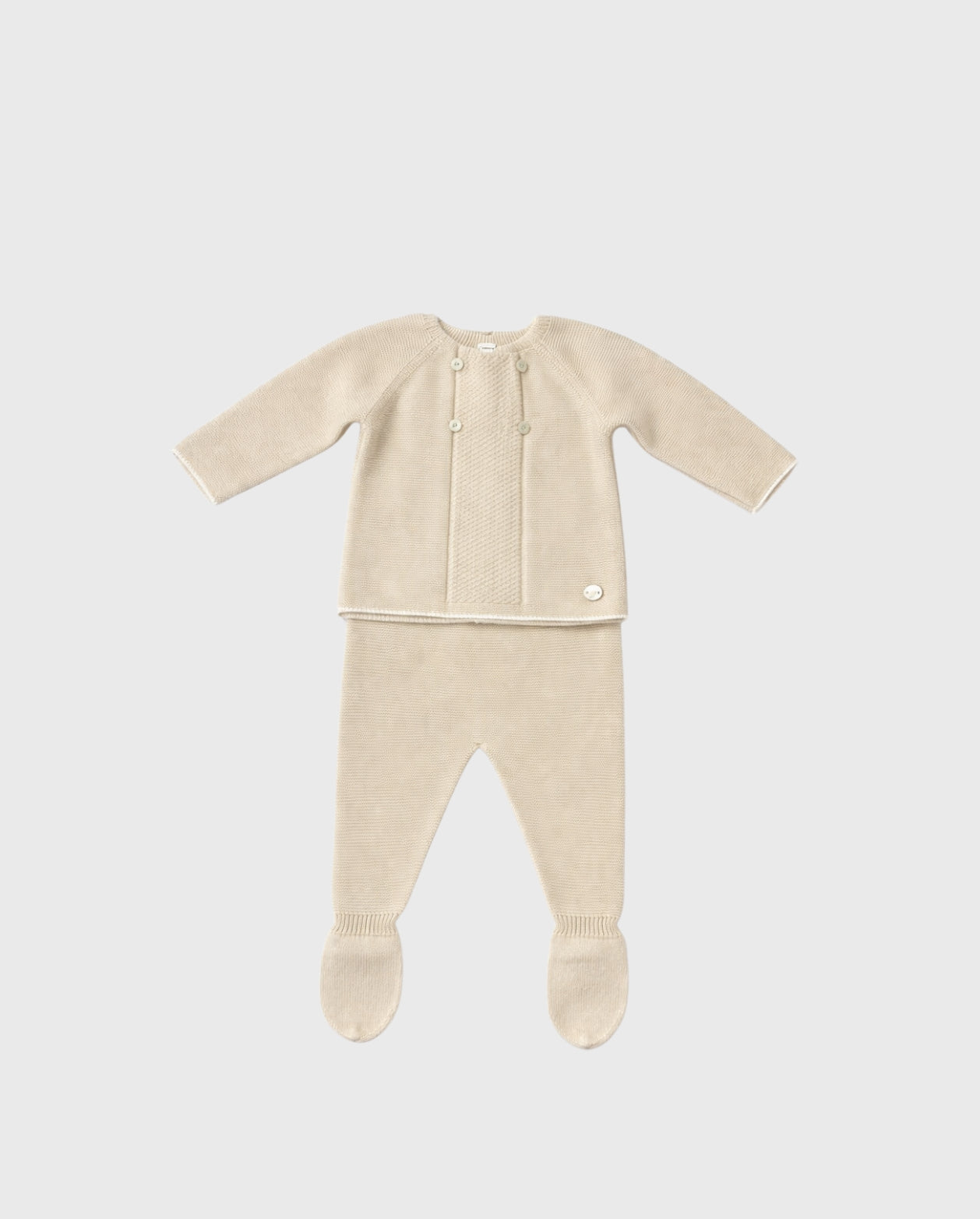 Primer Dia Tricot Pecho Tejido Botones Beige Martin Aranda