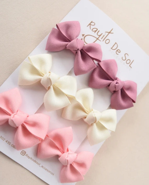 Set 3 Pares Pinzas Rosa Lila Rayito de Sol