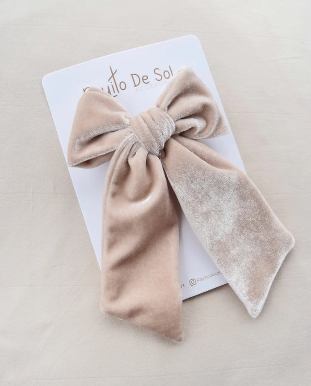 Pinza Maxi Moño Velvet Marfil Rayito de Sol