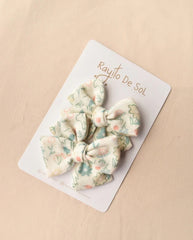 Set 2 Pinzas Moño Turquesa Rayito de Sol