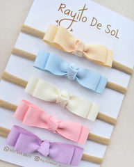 Set 4 Balacas Moño Pia Azul Rayito de Sol