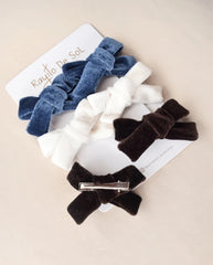 Set 3 Pares Pinzas Velvet Azul Rayito de Sol Estilo