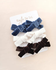 Set 3 Pares Pinzas Velvet Azul Rayito de Sol