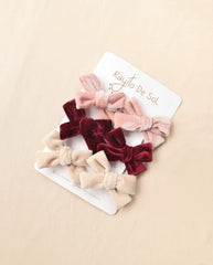 Set 3 Pares Pinzas Velvet Vino Tinto Rayito de Sol