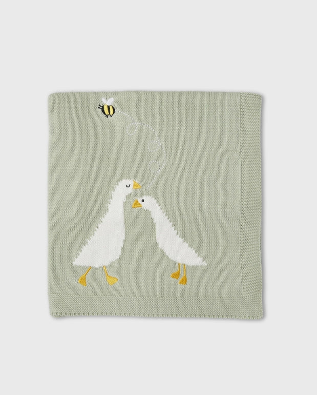 Manta Tricot Pato Verde