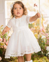 Vestido Ceremonia Plumeti Blanco