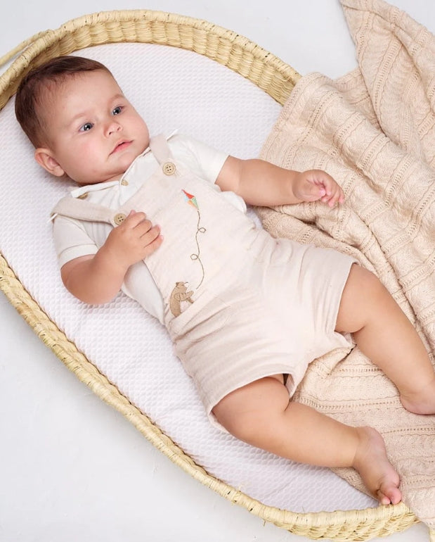 Overol Oso Bordado Arena Romeo