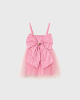 Vestido Tul Puntos Maxi Moño