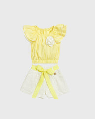 Conjunto Short Ojalillo Flor Amarillo