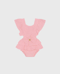 Body Ojalillo Moño Flores ROSA